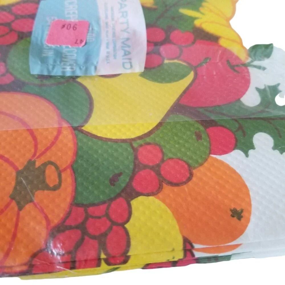 Vintage Thanksgiving Paper Tablecloth Party Table Cover 54 x 96 Pumpkin Autumn